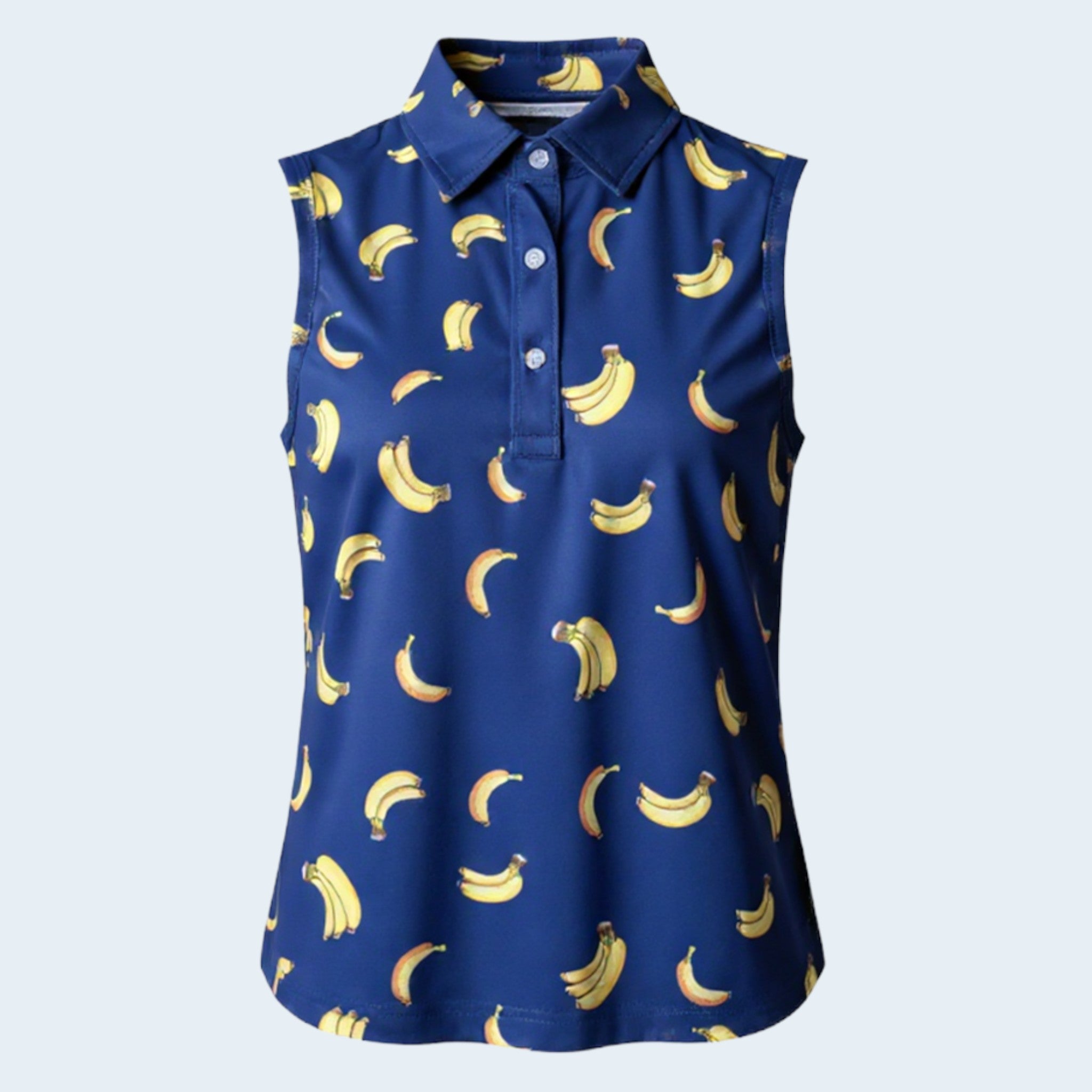 Gone Bananas Ladies Sleeveless Polo - Neon Navy